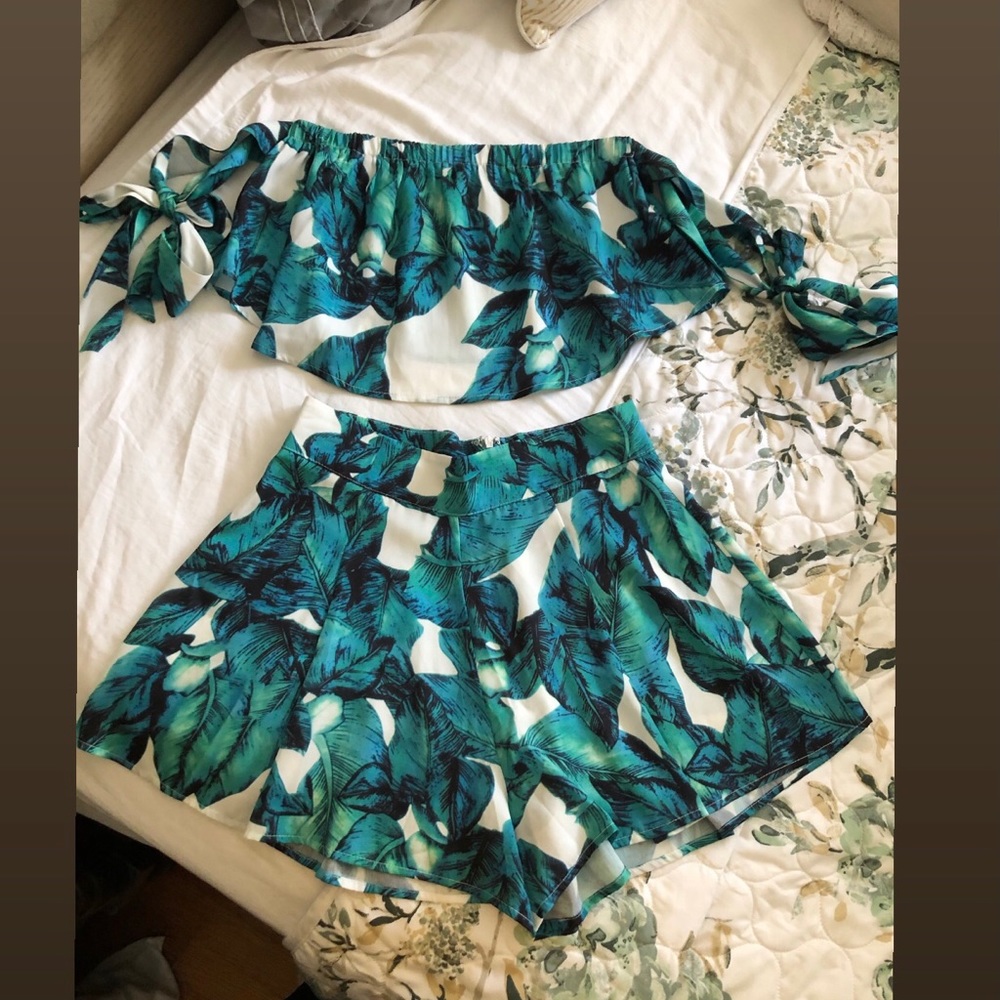 Two piece tropical outfit